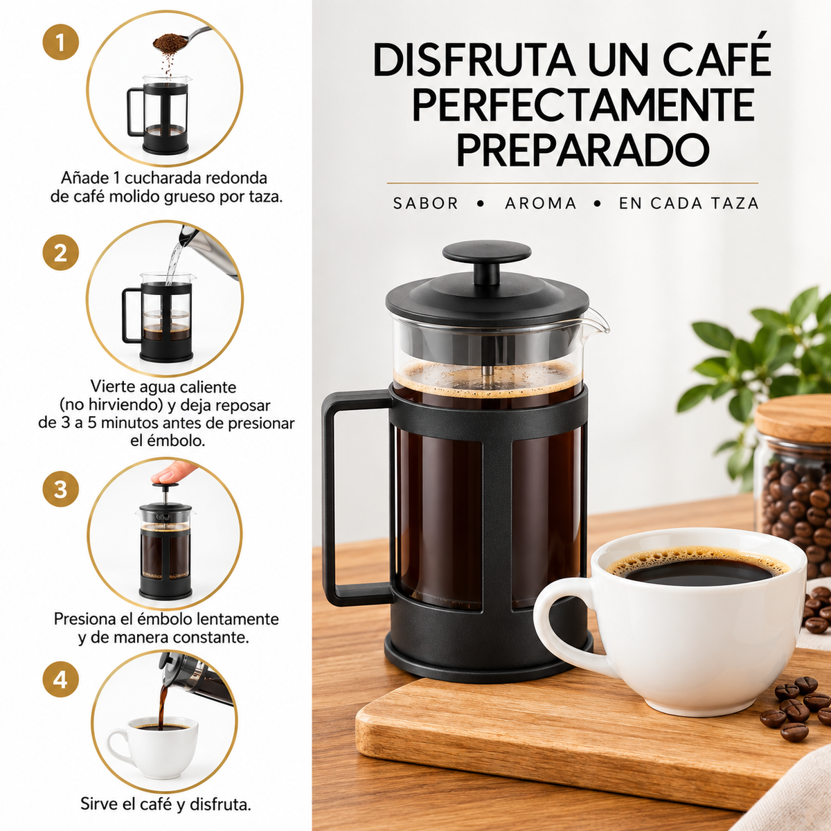Cafetera Prensa Francesa a Émbolo
