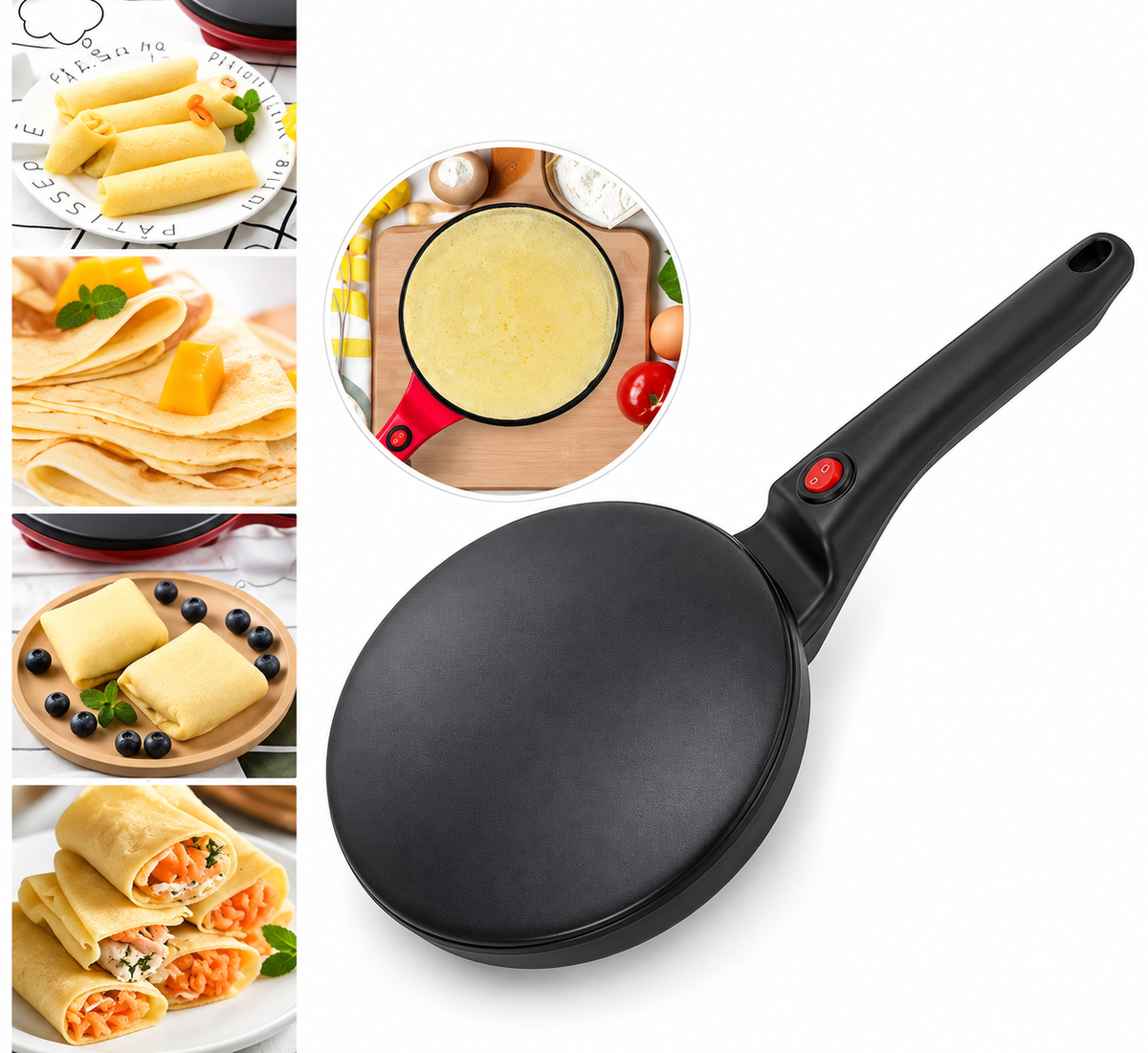 Máquina Eléctrica para Crepes y Panqueques Sokany (650W)