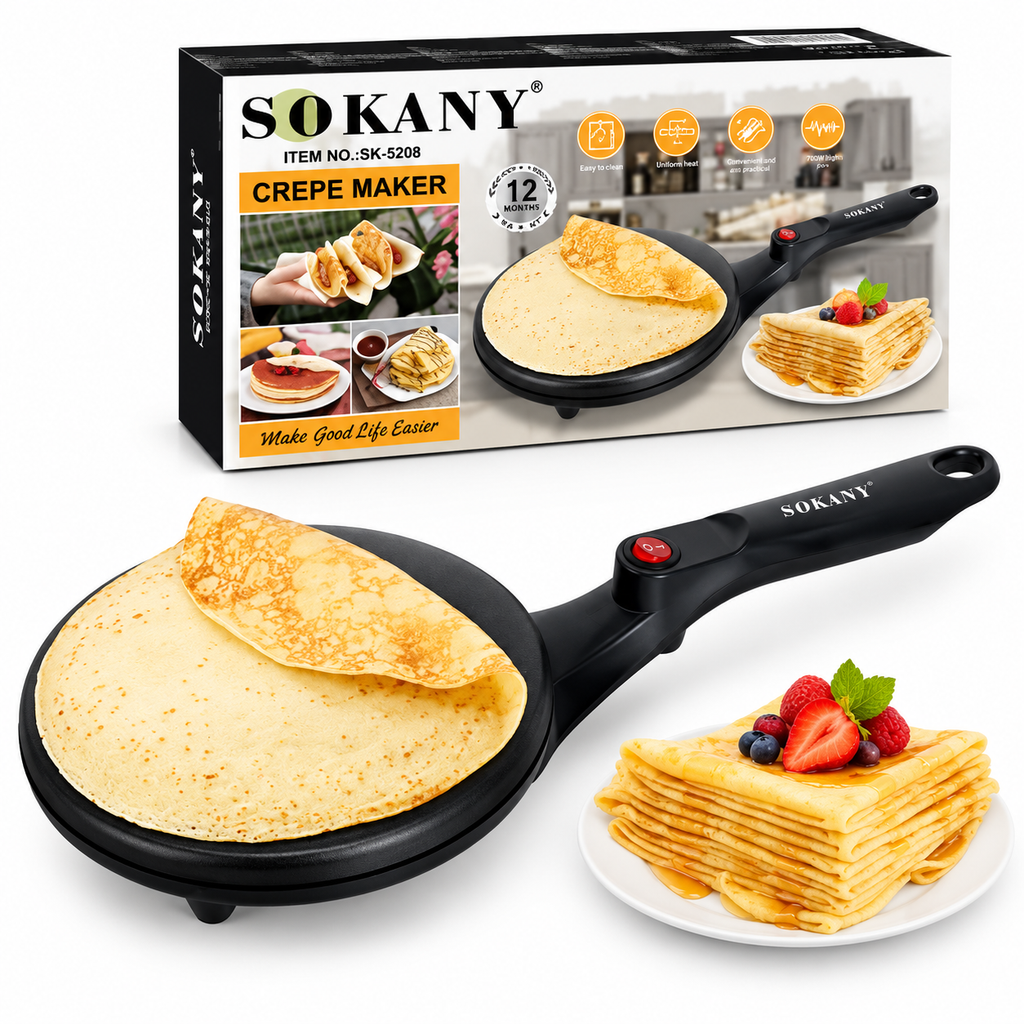 Máquina Eléctrica para Crepes y Panqueques Sokany (650W)