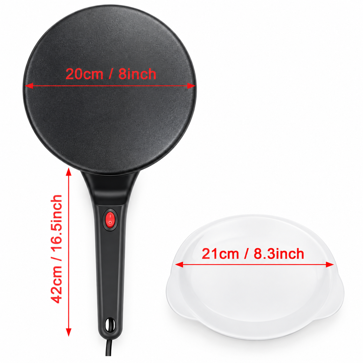 Máquina Eléctrica para Crepes y Panqueques Sokany (650W)