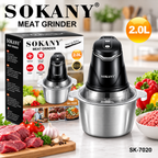Procesador de Alimentos y Picatodo Sokany de 2L (800W) - Acero Inoxidable