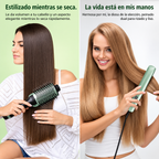 Combo Set de Belleza Aguacate: Cepillo Secador Profesional + Plancha Alisadora WAER 🥑✨
