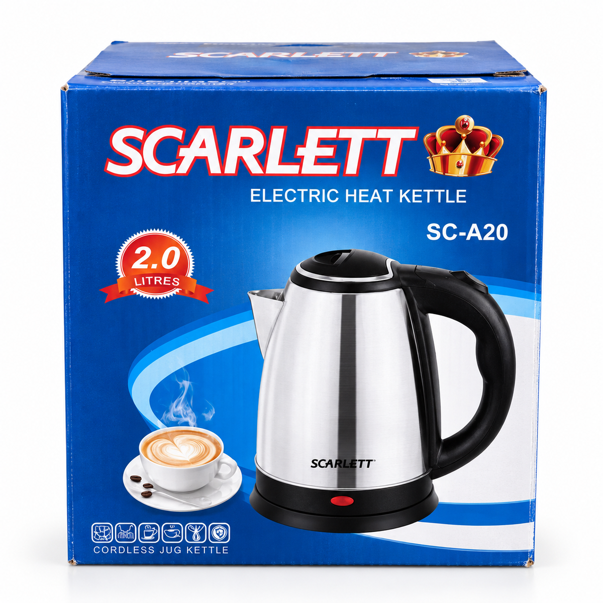 🫖 Hervidor Eléctrico de Acero Inoxidable Scarlett SC-20A (2.0 L)