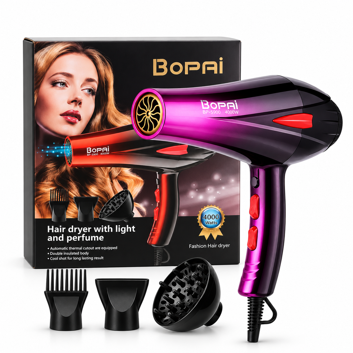 Secador de Pelo Profesional Bopai 4000W