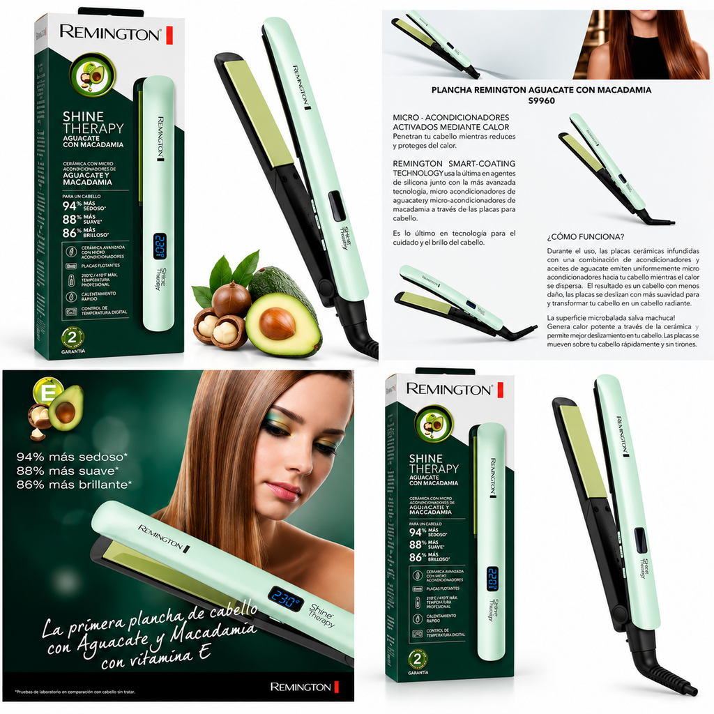 Plancha Alisadora Remington Aguacate & Macadamia AAA