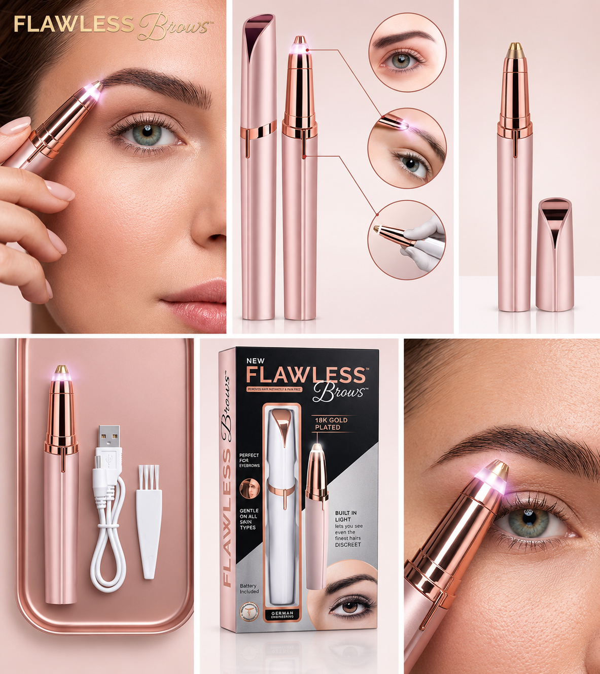 Depilador Facial Inalámbrico Flawless – Piel Suave y Sin Irritación en Segundos
