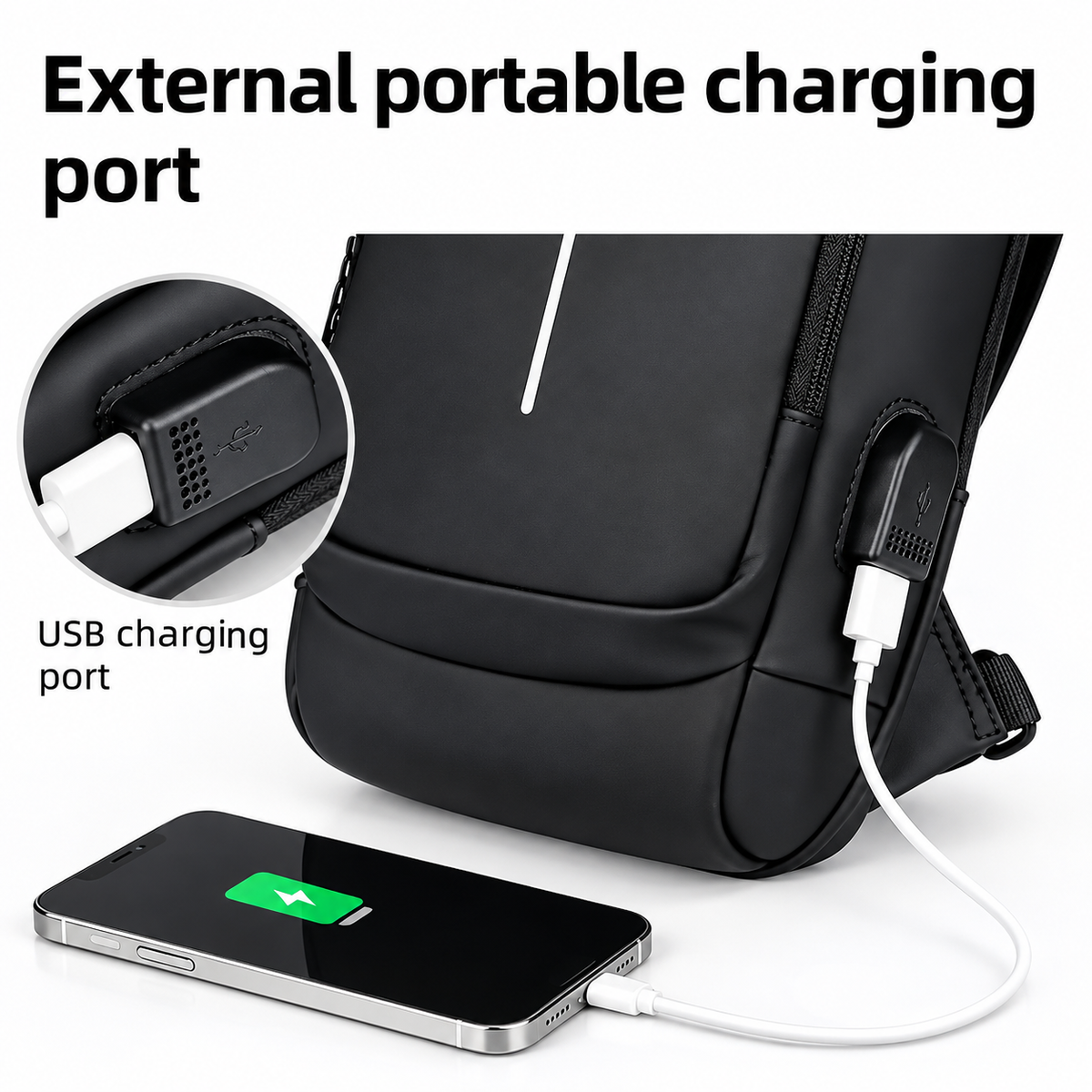 Morral Antirrobo Cruzado con Puerto USB – Seguridad y Estilo en Movimiento 🎒🔒