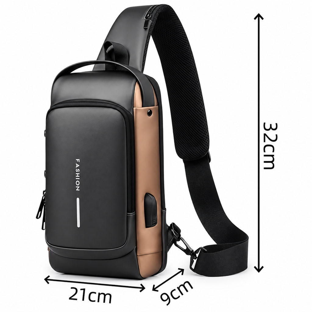 Morral Antirrobo Cruzado con Puerto USB – Seguridad y Estilo en Movimiento 🎒🔒