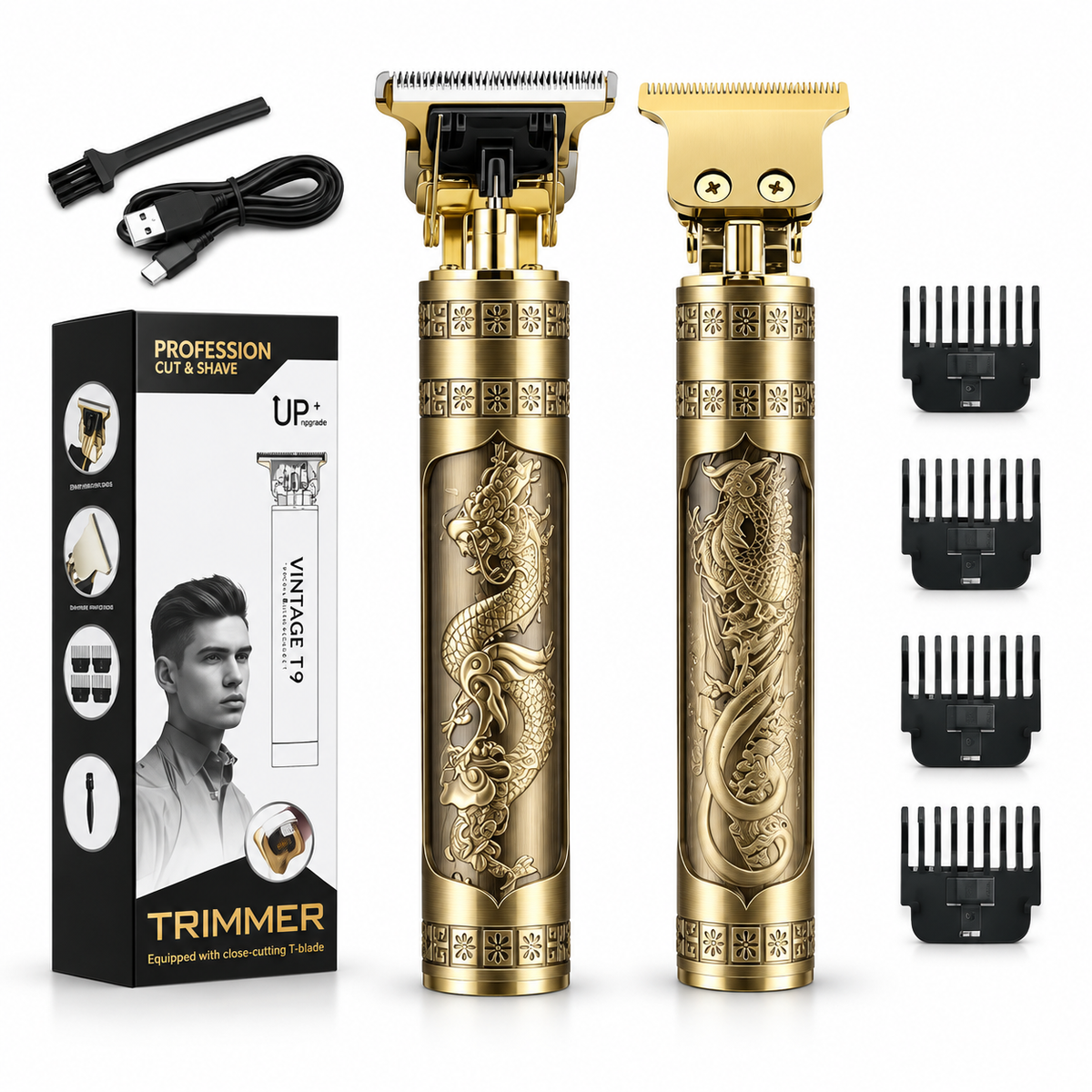 Máquina Patillera y Barbera Profesional T9 Vintage – Potencia y Precisión ✂️🔥