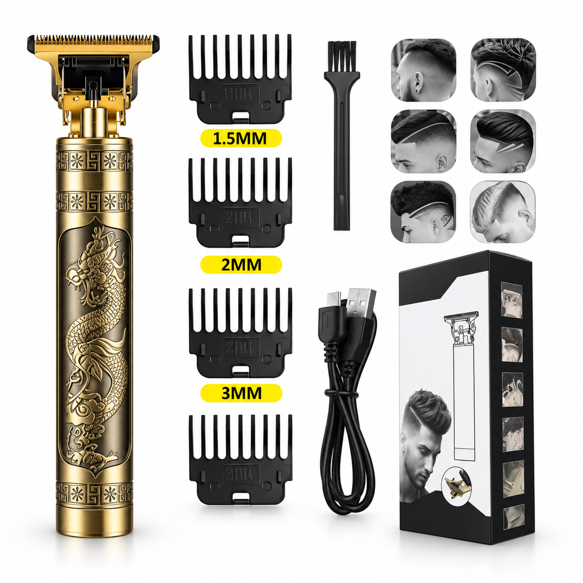 Máquina Patillera y Barbera Profesional T9 Vintage – Potencia y Precisión ✂️🔥