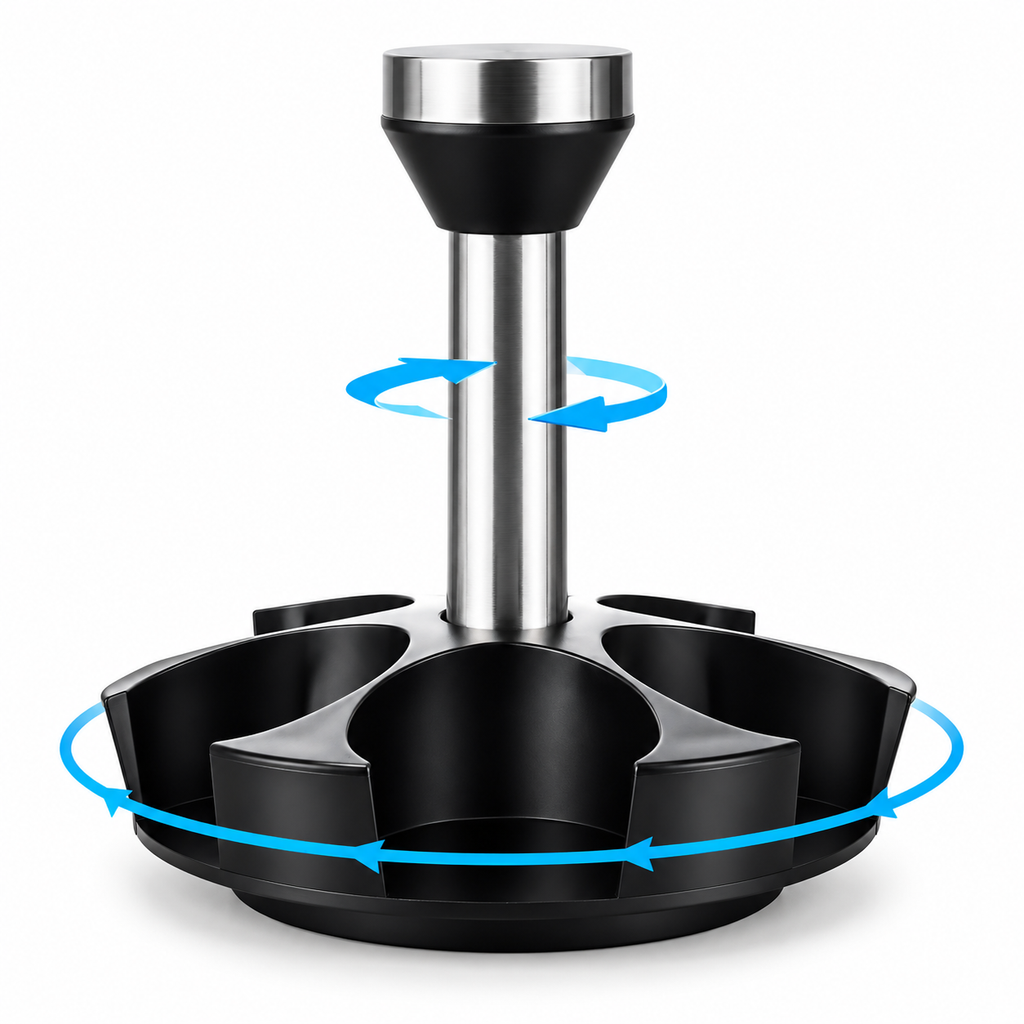 Organizador de Especias Giratorio 360° con 6 Frascos de Vidrio
