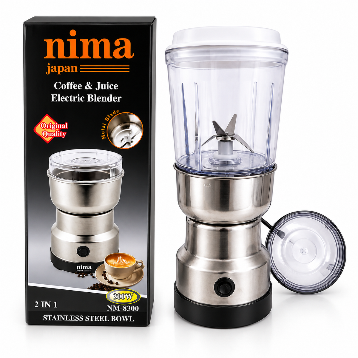 Set x2 Molinillo de Café y Picadora Eléctrica 2 en 1 (400W) NIMA