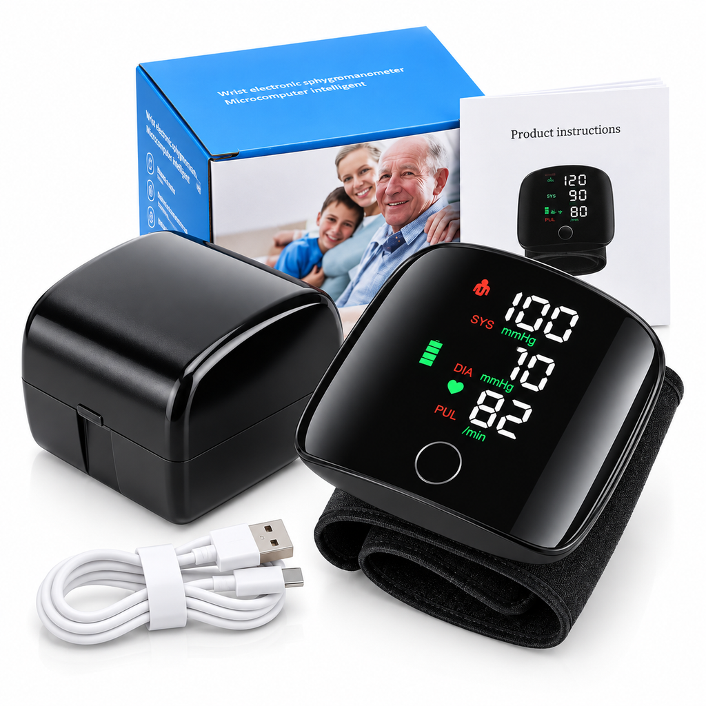 Monitor Digital de Presión Arterial Automático Recargable de Muñeca